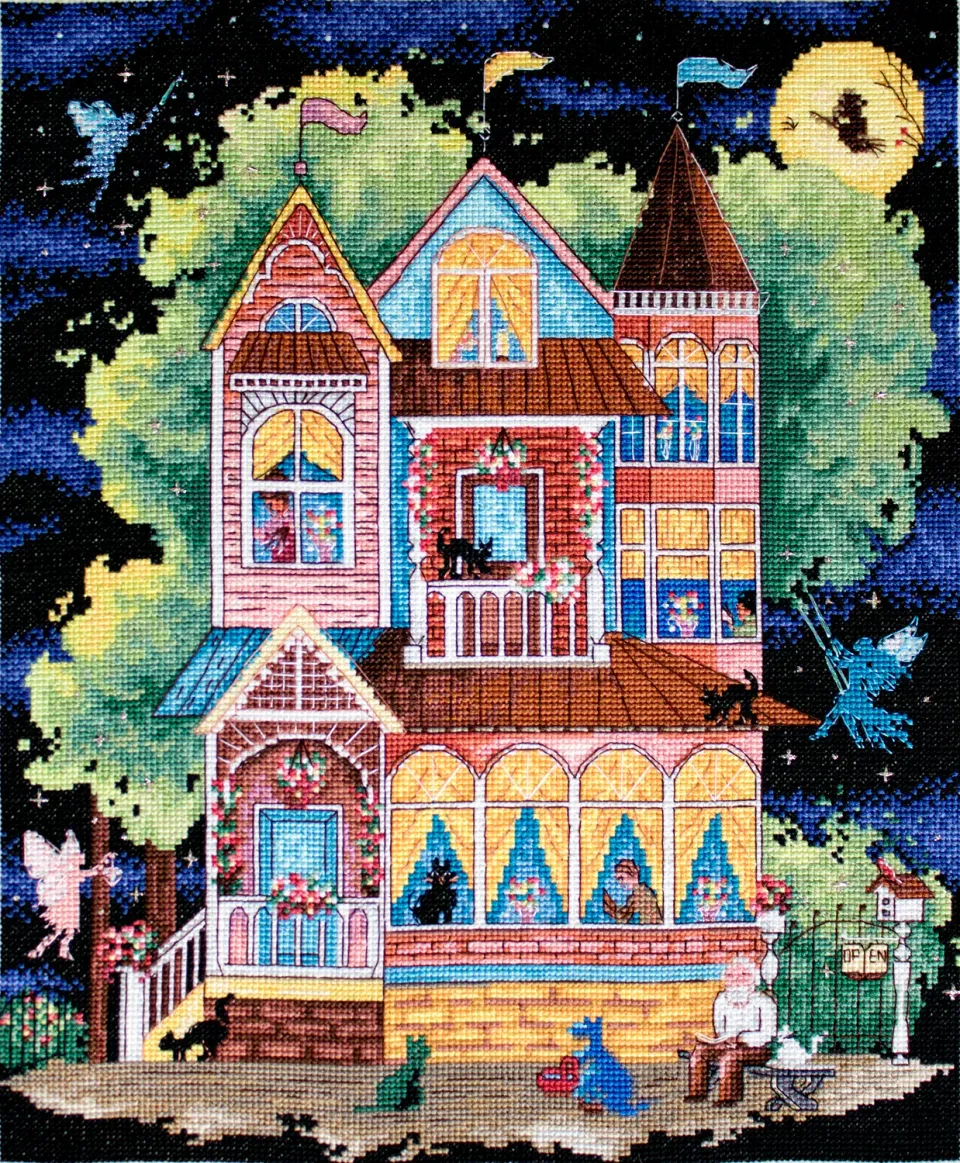 Leti Stitch 937 Fairy tale house borduurpakket 32x26 cm