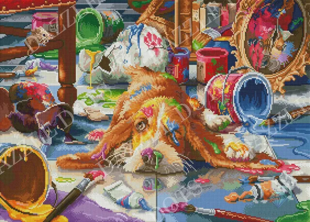 Leti Stitch Dazzle Dots LDS-7029 Puppy Picasso diamond painting 70x50