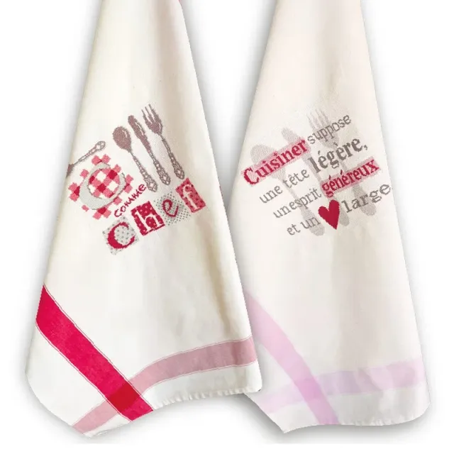 LiliPoints En Cuisine kruissteekpatroon theedoek 2 stuks