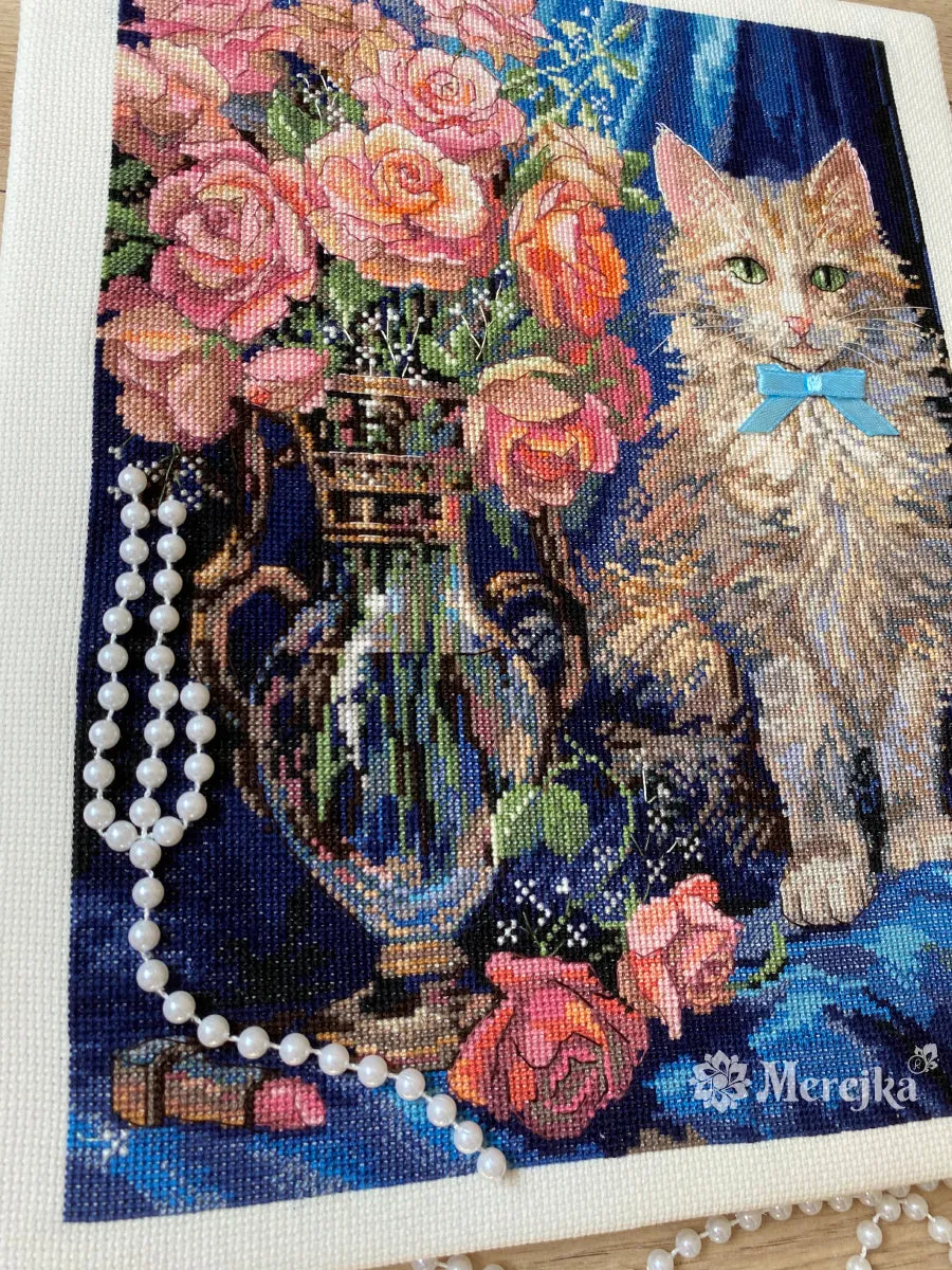 Merejka Rosie borduurpakket 22,5x30cm parels lint