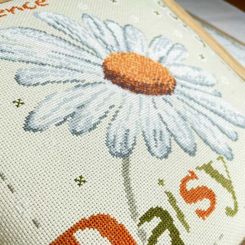 LiliPoints Daisy borduurpatroon madelief groen