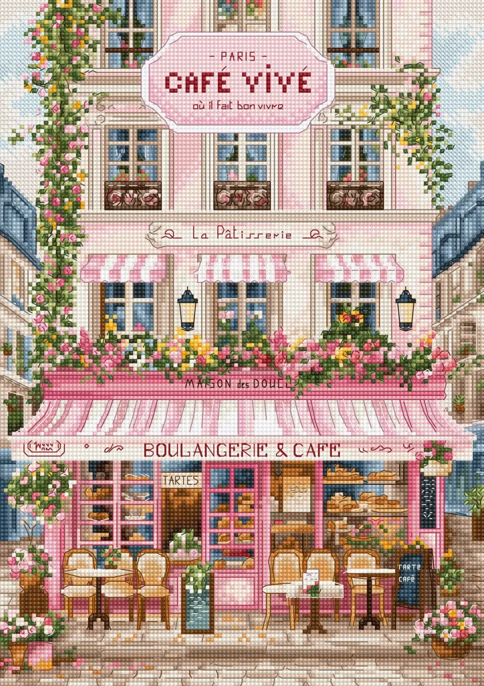 Leti Stitch L9988 Sweet Parisian Street borduurpakket 19x27 cm
