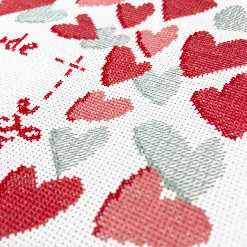 LiliPoints Square Hearts bruiloft borduurpatroon 175x183
