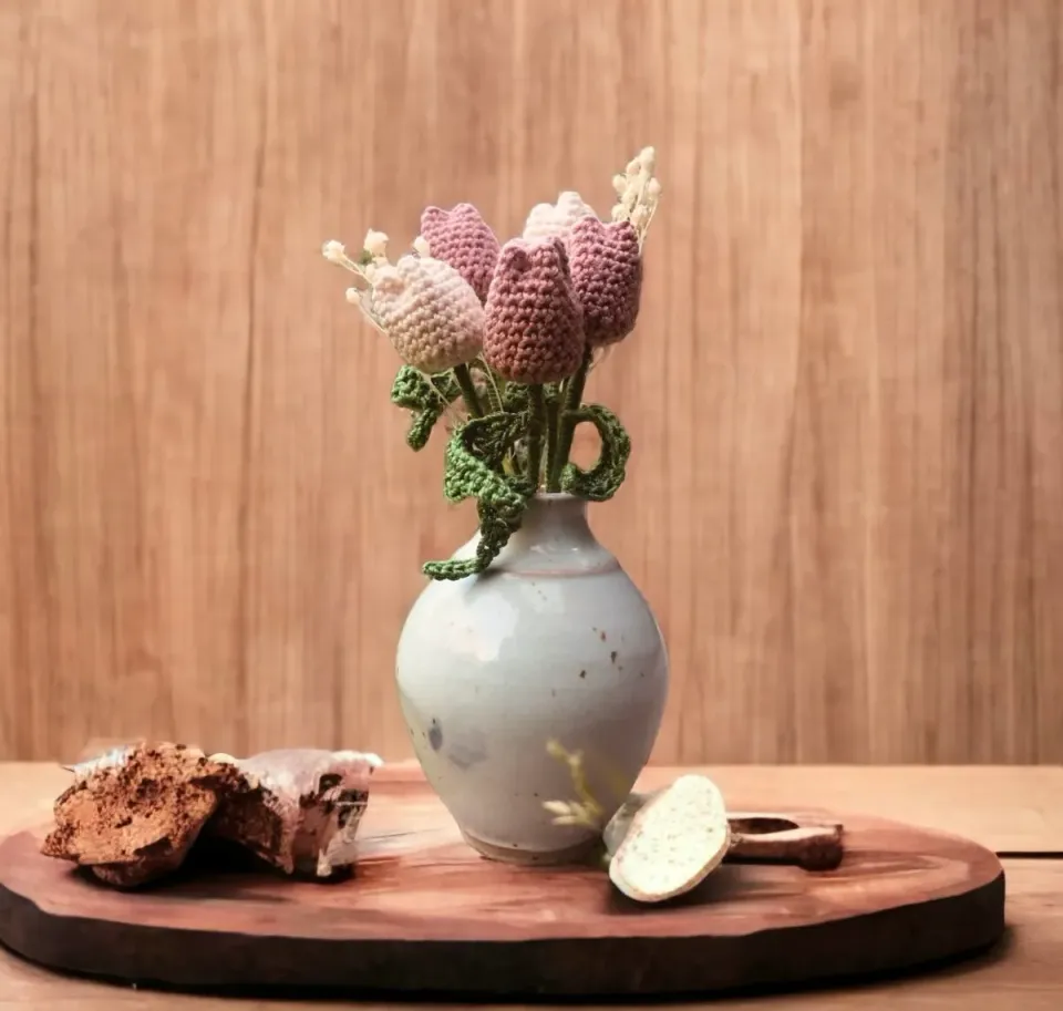 Leijns Creative Greenhouse Haakpatroon mini tulpenboeket geel
