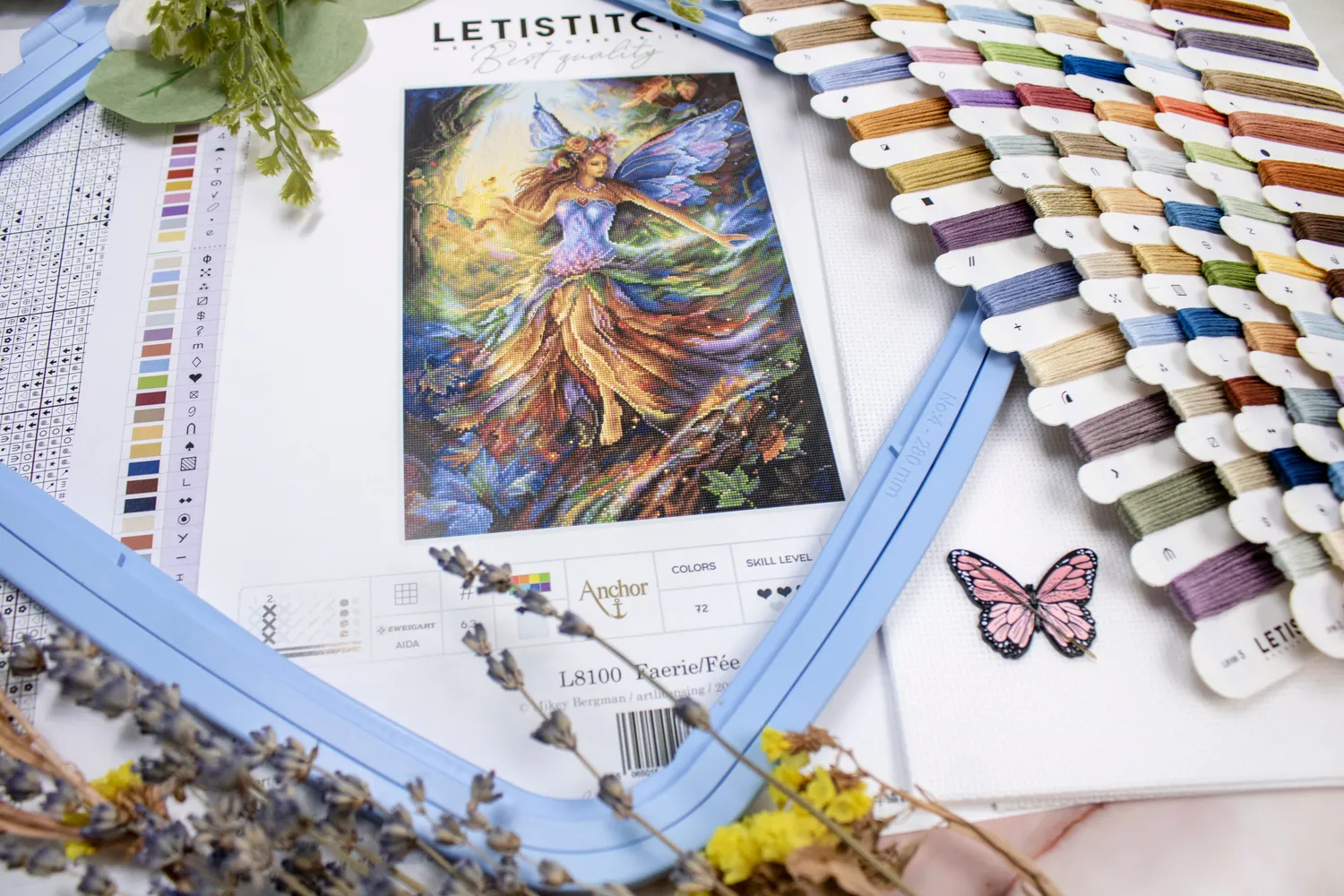 Leti Stitch L8100 Faerie Fee borduurpakket 24x37 cm fantasy