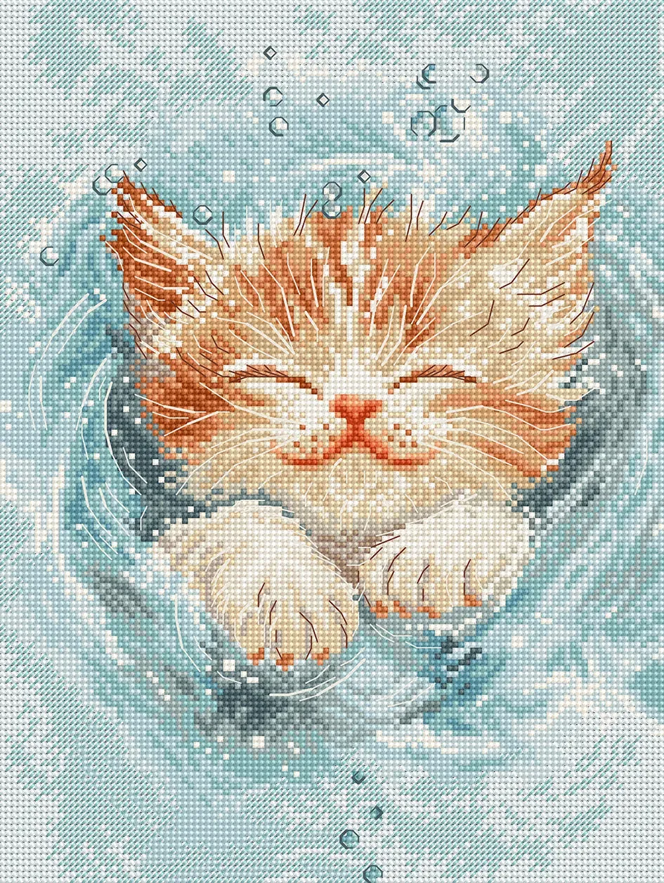 Leti Stitch L9931 Splashing Playtime borduurpakket 18x24 cm dieren