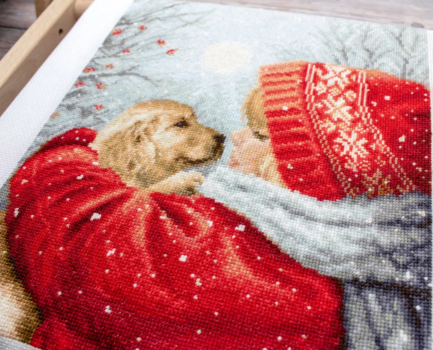 Leti Stitch L8019 Christmas Hugs borduurpakket 27x23 cm Aida