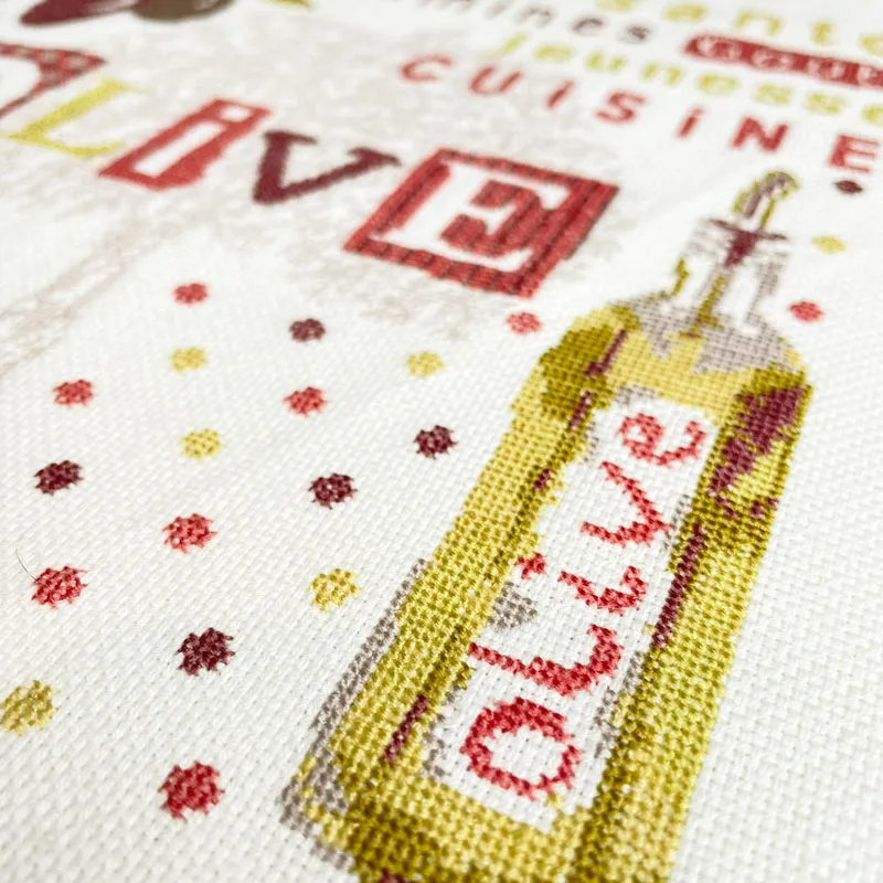 LiliPoints Olive Oil borduurpatroon olijftakken