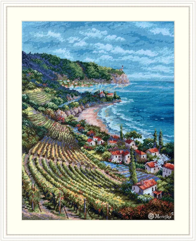 Merejka Coastline View borduurpakket 33,5x25 ecru