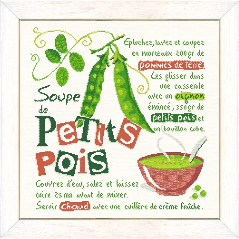 LiliPoints Pea Soup kruissteekpatroon voor theedoek