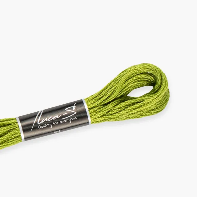 Luca-S splijtgaren 261 groen 8 meter DMC 471 borduurgaren