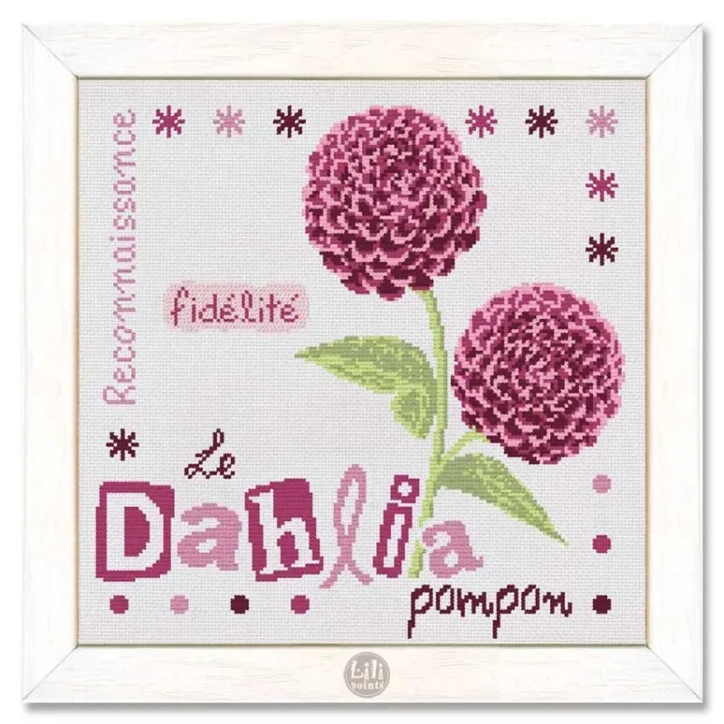 LiliPoints Dahlia borduurpatroon patroon alleen bloem