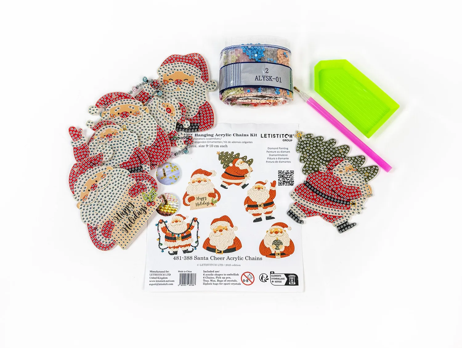 Dazzle Dots 481-388 Santa Cheer diamond painting 6 hangers