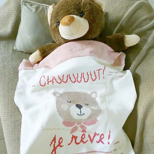 LiliPoints Teddybear babydeken borduurpatroon 131x162