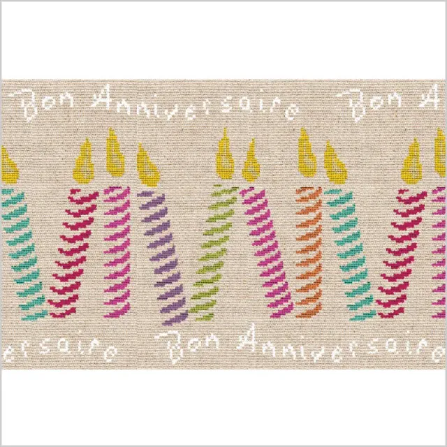 LiliPoints Candle Border borduurpatroon verjaardag