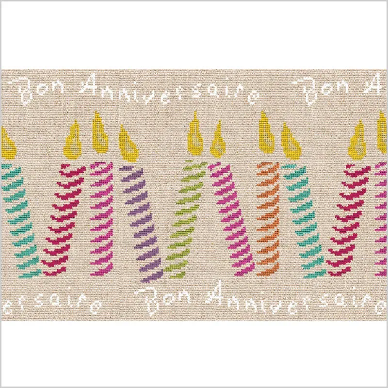 LiliPoints Candle Border borduurpatroon verjaardag
