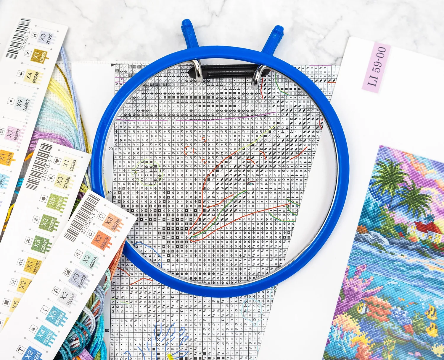 Leti Stitch LI 59-00 Dolphin's Paradise borduurpakket 29x24 cm