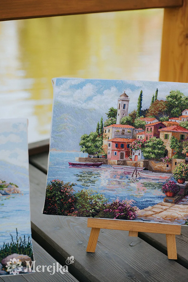 Merejka Coastal Gardens borduurpakket 31x40cm ecru