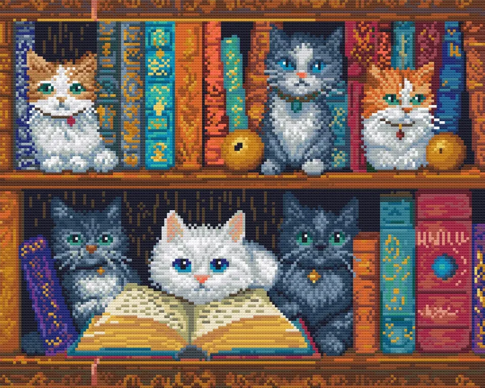 Leti Stitch Dazzle Dots LT07 Book Shelf diamond painting boekenplank