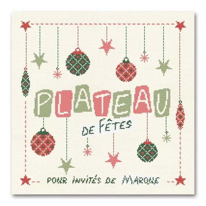 LiliPoints Christmas tray D010 borduurpatroon dienblad