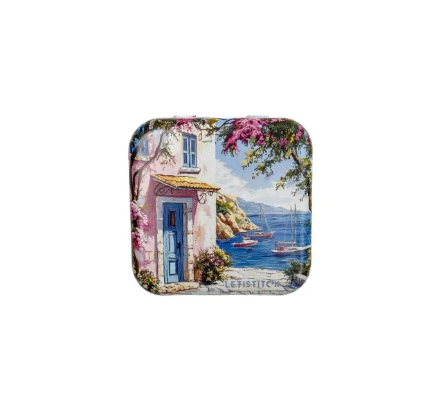 Leti Stitch Mediterranean Coast 25642 naaldendoosje blik 5,5 cm