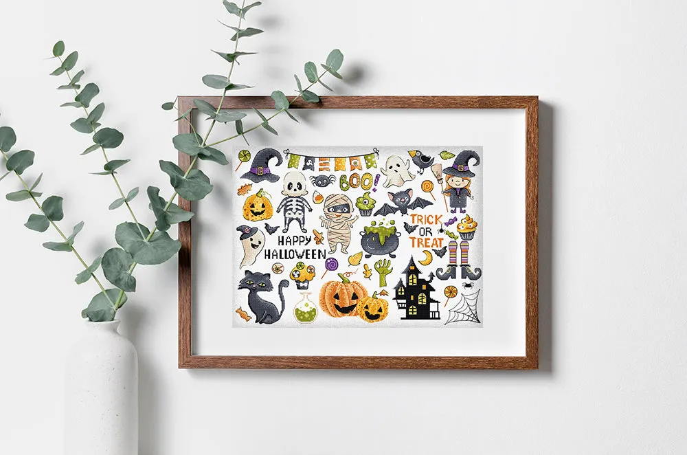 Leti Stitch L8225 Halloween Sampler borduurpakket 38x27 cm