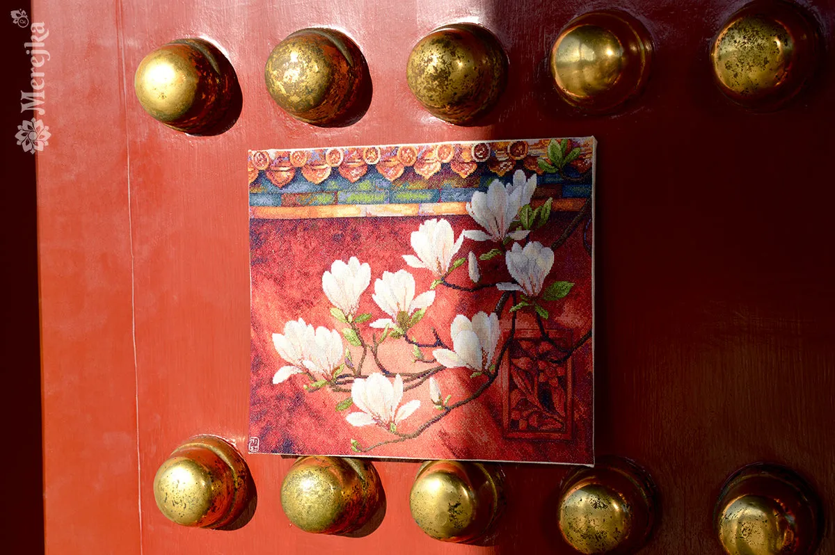 Merejka Magnolia borduurpakket Aida 16 ecru 43 kleuren