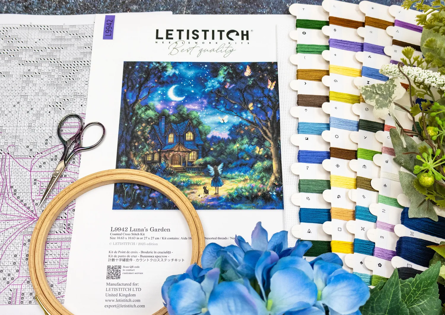 Leti Stitch L9942 Luna’s Garden kruissteek 27x27