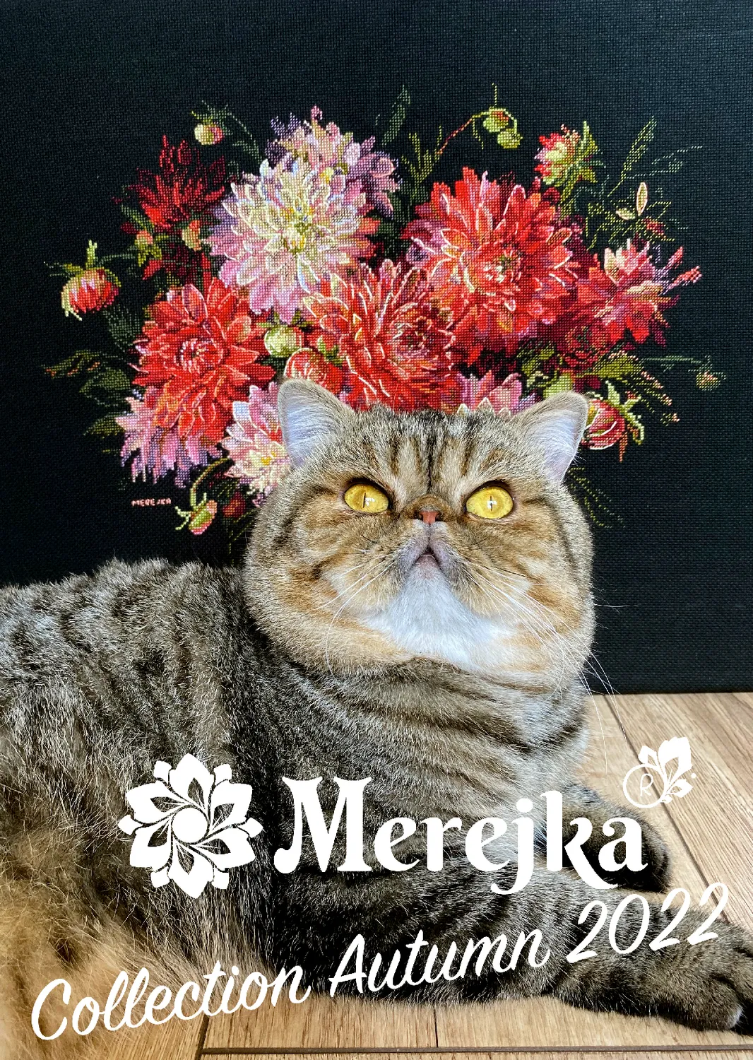 Merejka Dahlias borduurpakket bloemen 30x40