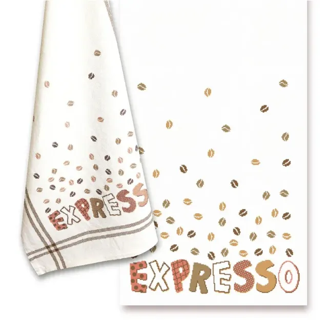 LiliPoints Expresso borduurpatroon theedoek over 1