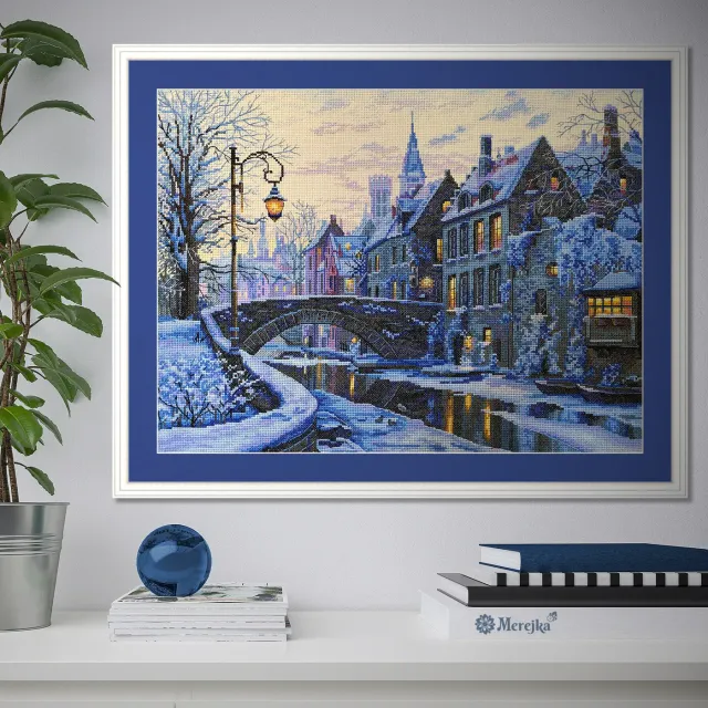 Merejka Winter Evening borduurpakket 30x40 cappuccino