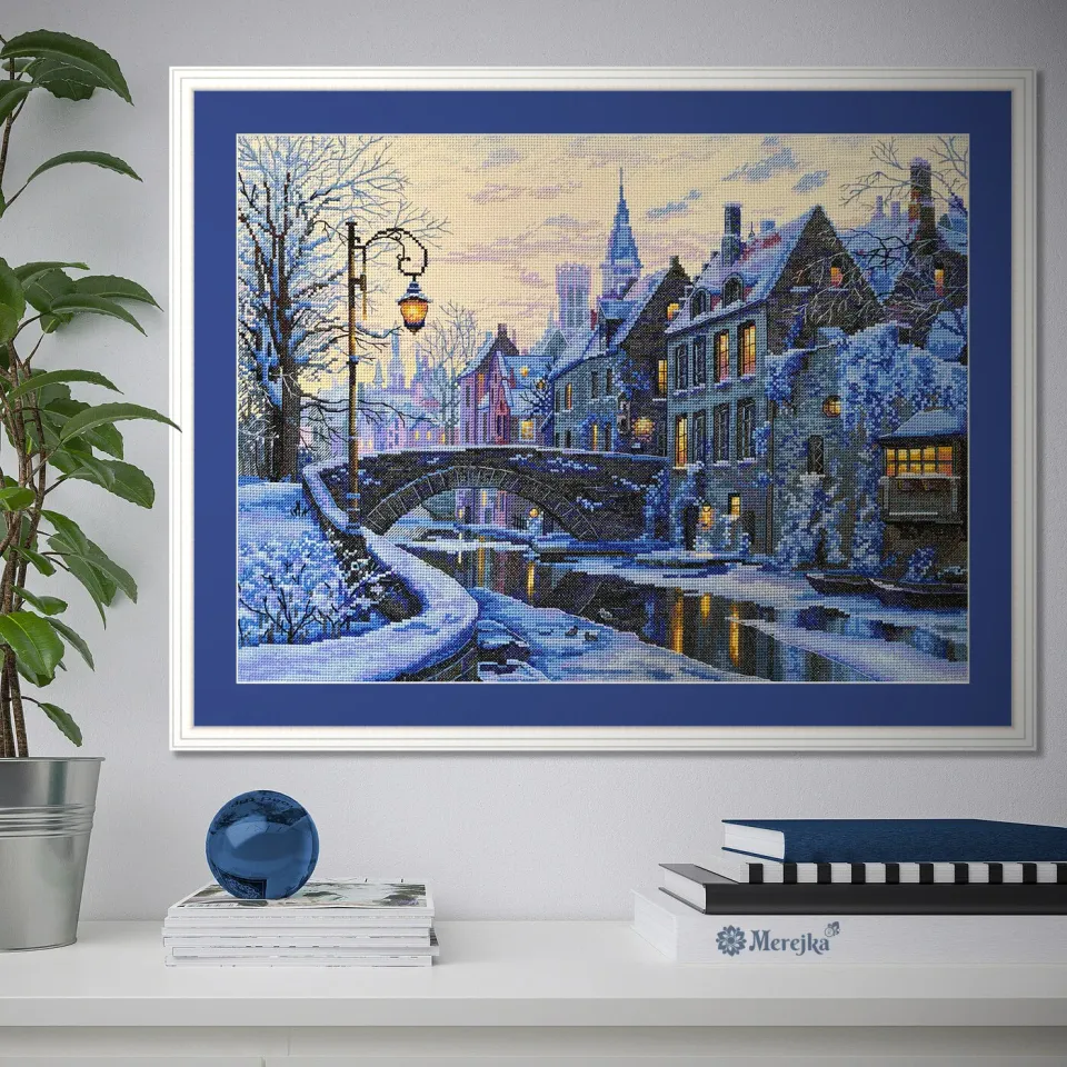 Merejka Winter Evening borduurpakket 30x40 cappuccino