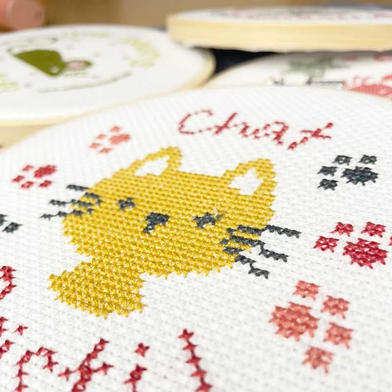 LiliPoints Mini Kit Chat borduurpakket kat 11 cm