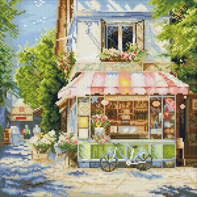 Leti Stitch Dazzle Dots LT 101 Corner Shop diamond painting 42 cm
