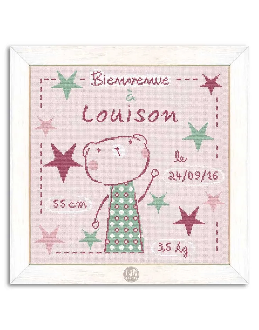 LiliPoints Louison in the stars borduurpakket baby KB017