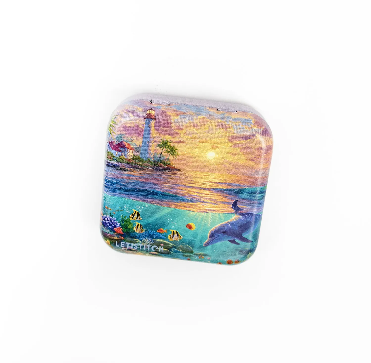 Leti Stitch Dolphin Paradise naaldendoosje blik dolfijnen