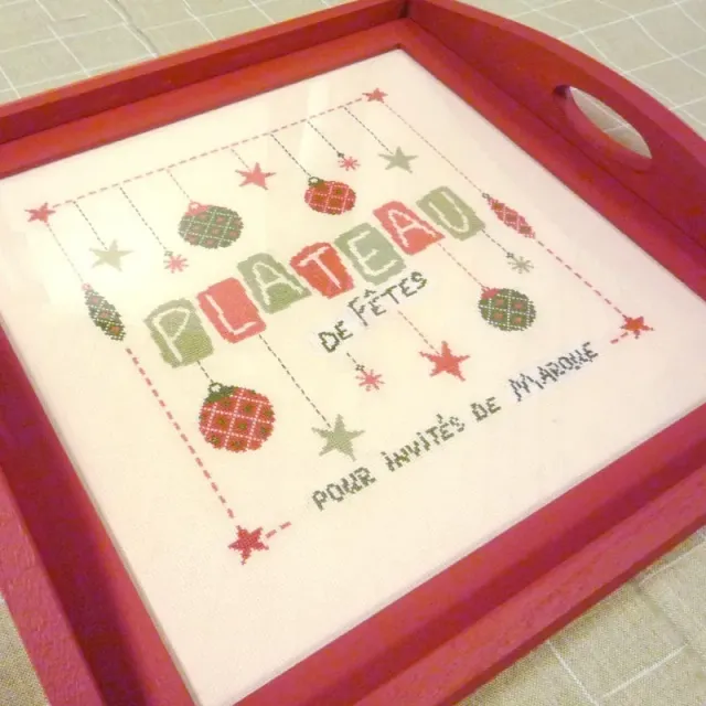LiliPoints Christmas tray D010 borduurpatroon dienblad
