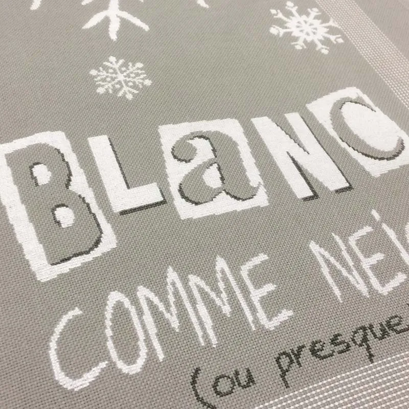 LiliPoints Blanc comme Neige theedoekpatroon grijs
