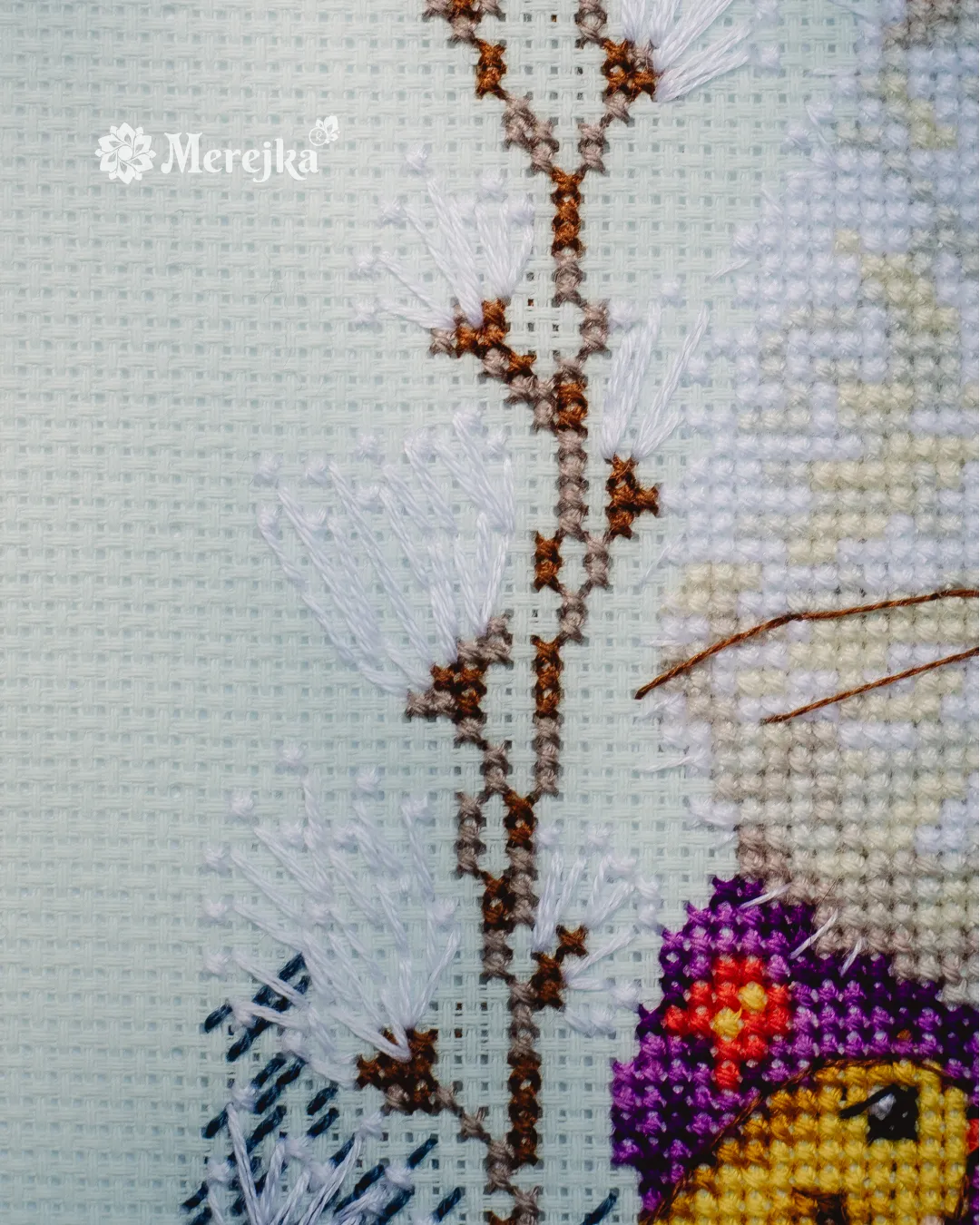 Merejka The Gentle One borduurpakket 14,5x21 ijsblauw