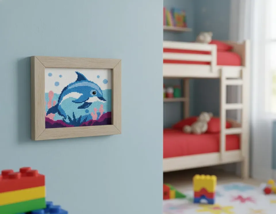 SEG Marie Coeur Kids borduurpakket dolfijn kruissteek