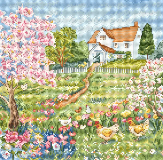 Leti Stitch L510 Blooming Garden borduurpatroon 143x141