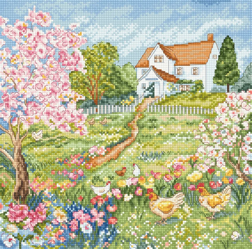 Leti Stitch L510 Blooming Garden borduurpatroon 143x141