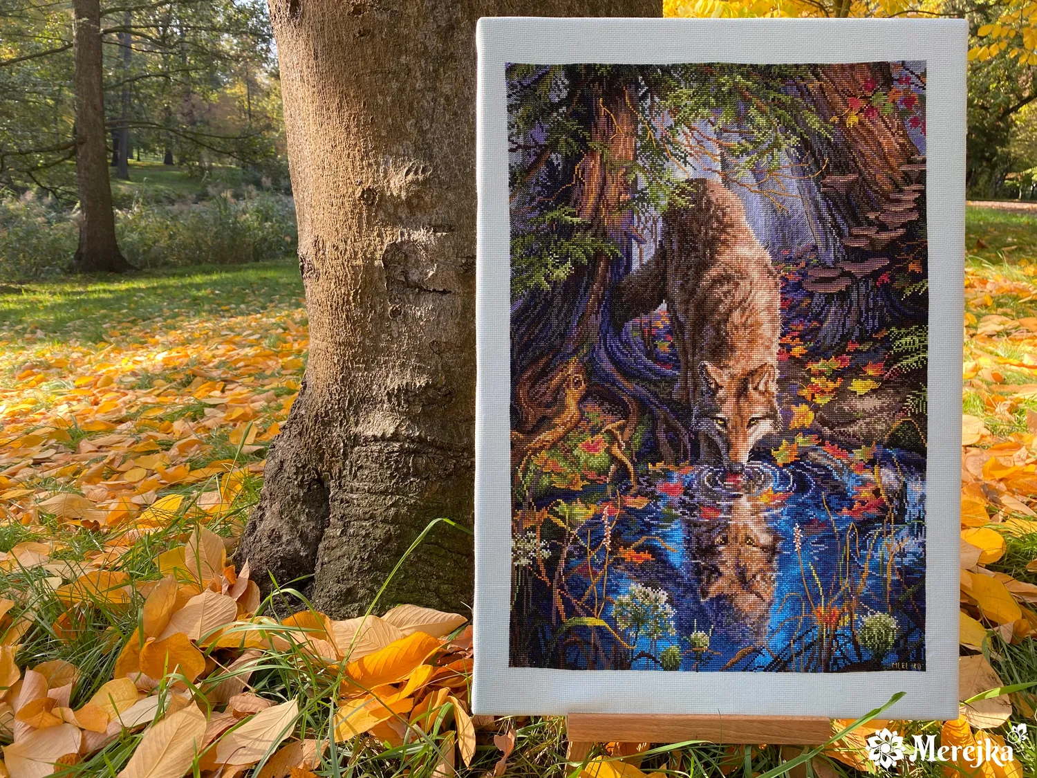 Merejka Wild Spirit borduurpakket 32,5x48 ijsblauw Aida