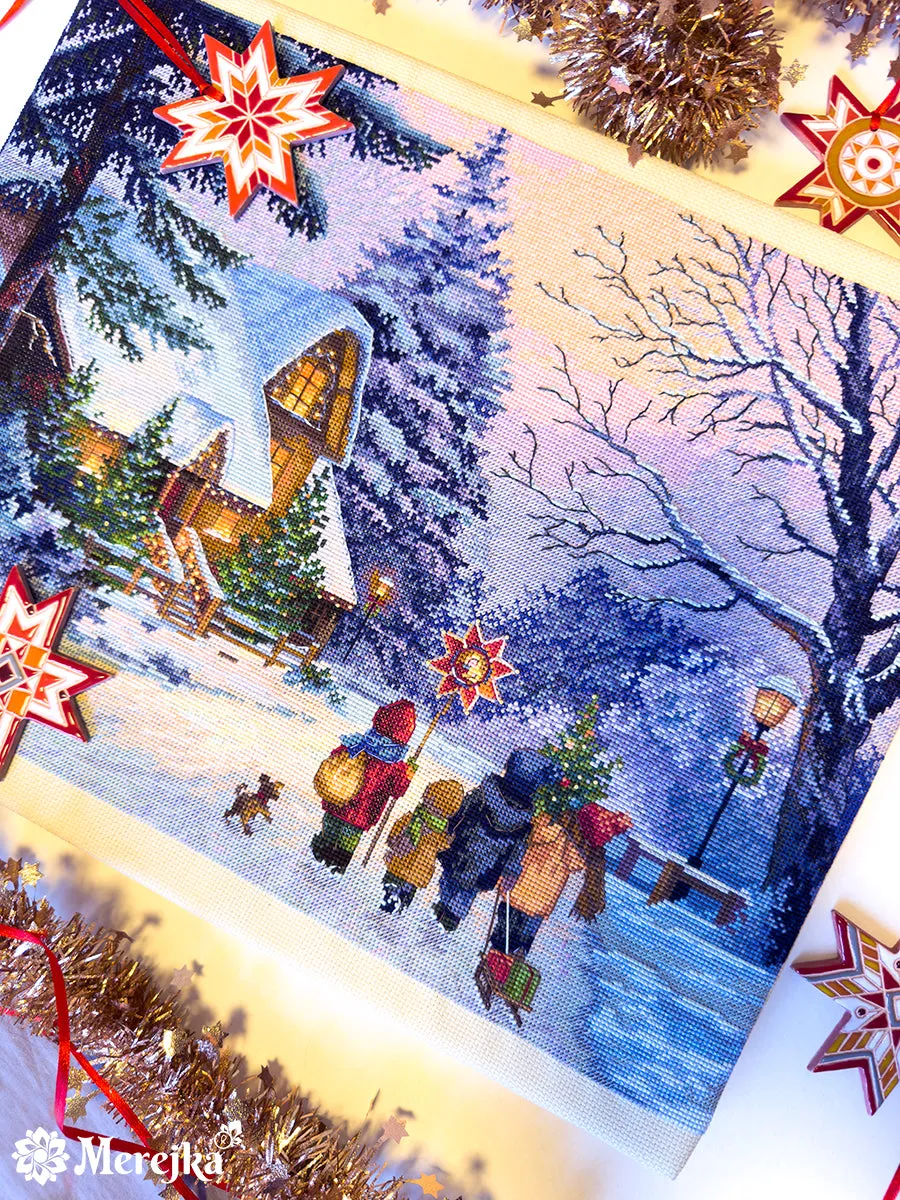 Merejka Carol of the Bells borduurpakket 30x41 cm cappuccino