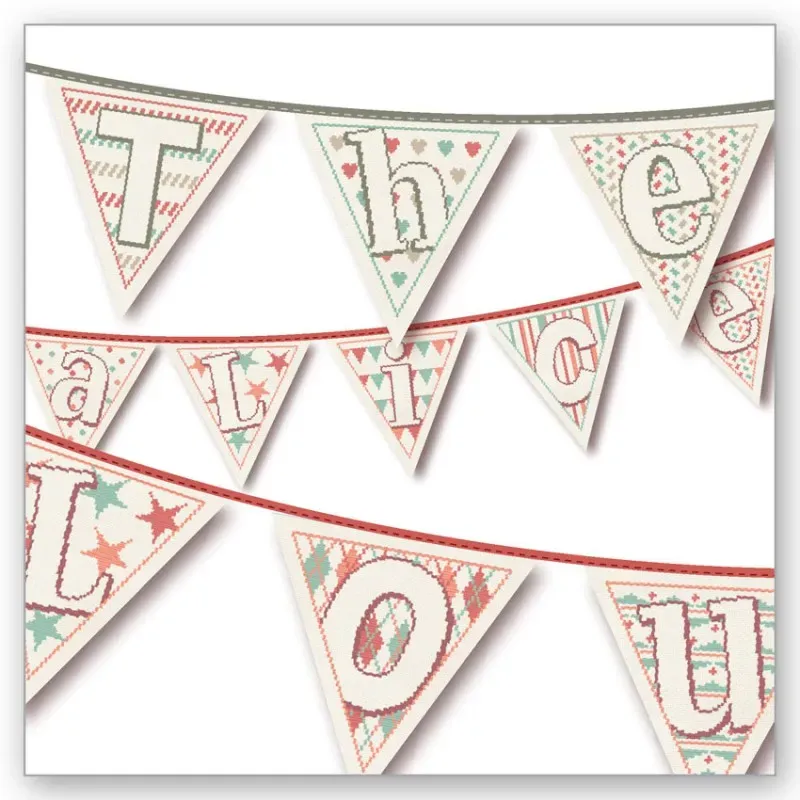 LiliPoints Names and Pennants borduurpatroon vlaggetjes