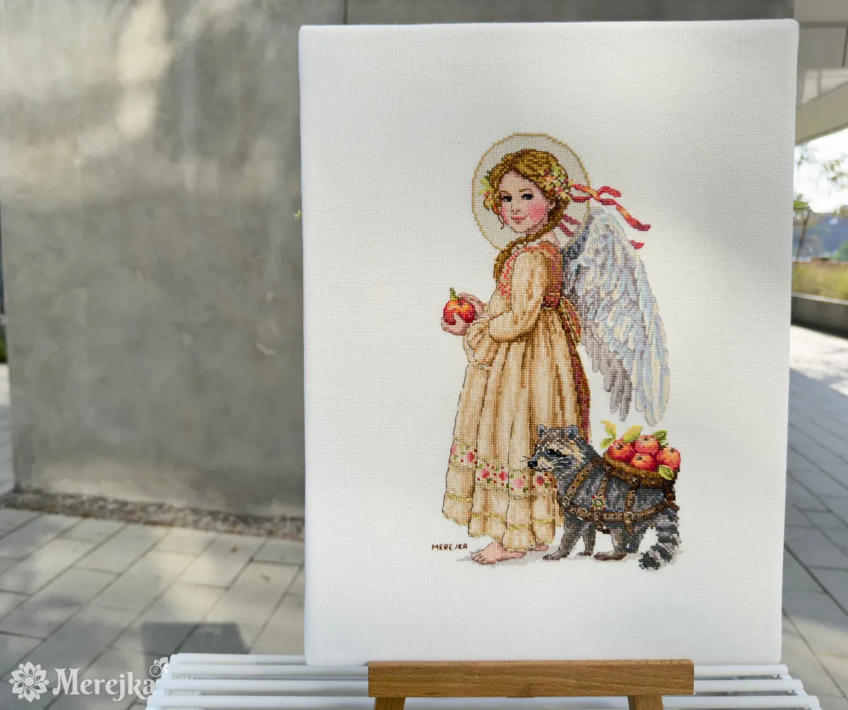 Merejka Apple Picking Time borduurpakket wit 17x27