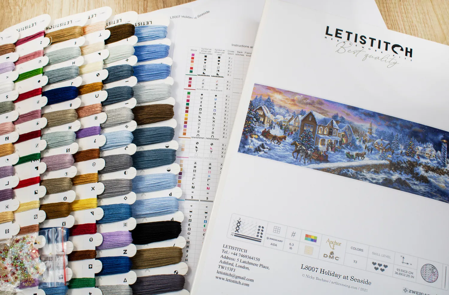 Leti Stitch L8007 kruissteekpakket Holiday at Seaside 93 cm