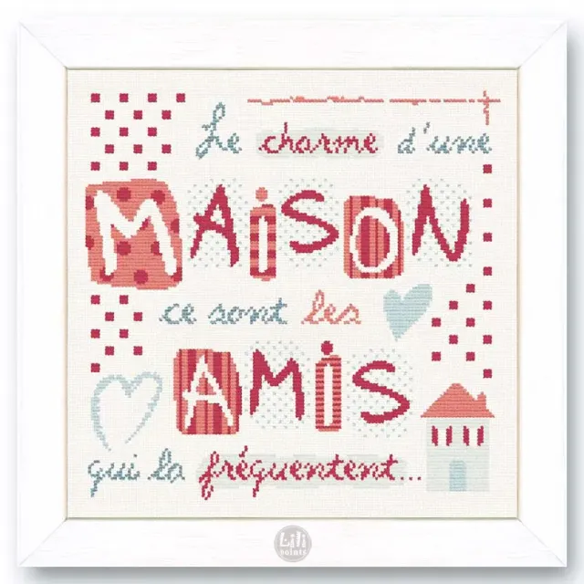 LiliPoints Charming House borduurpatroon 2 kleuren