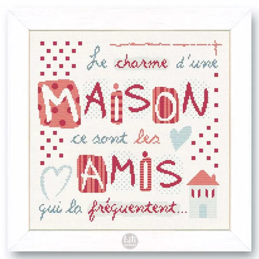 LiliPoints Charming House borduurpatroon 2 kleuren