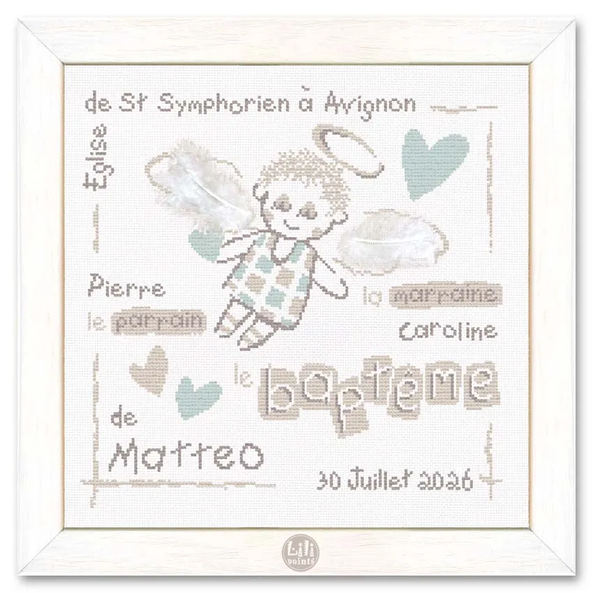 LiliPoints Baptism borduurpatroon doop 164x164